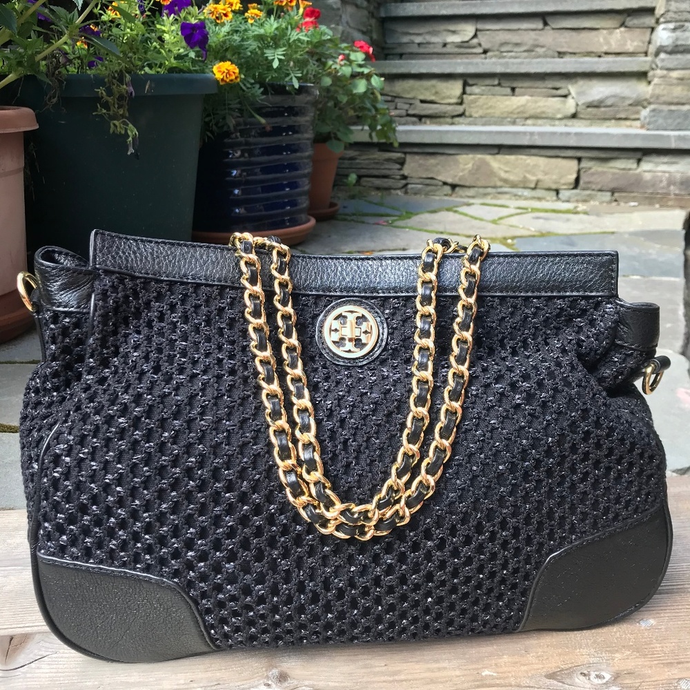 Tory Burch Adalyn Crochet Leather Satchel